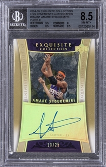 2004-05 UD "Exquisite Collection" Enshrinements Autographs (Purple) #ENAS1 Amare Stoudamire Signed Card (#13/25) – BGS NM-MT+ 8.5/BGS 10